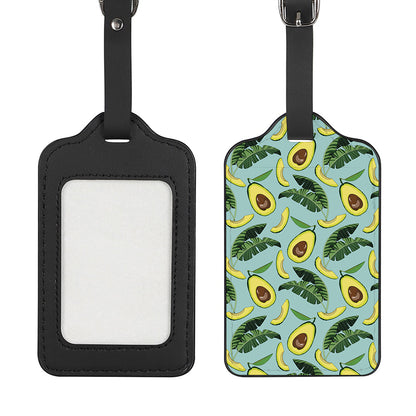 Banana Leaf Avocado Pattern Print Luggage Tag