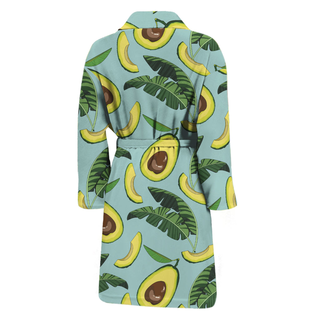 Banana Leaf Avocado Pattern Print Men's Bathrobe