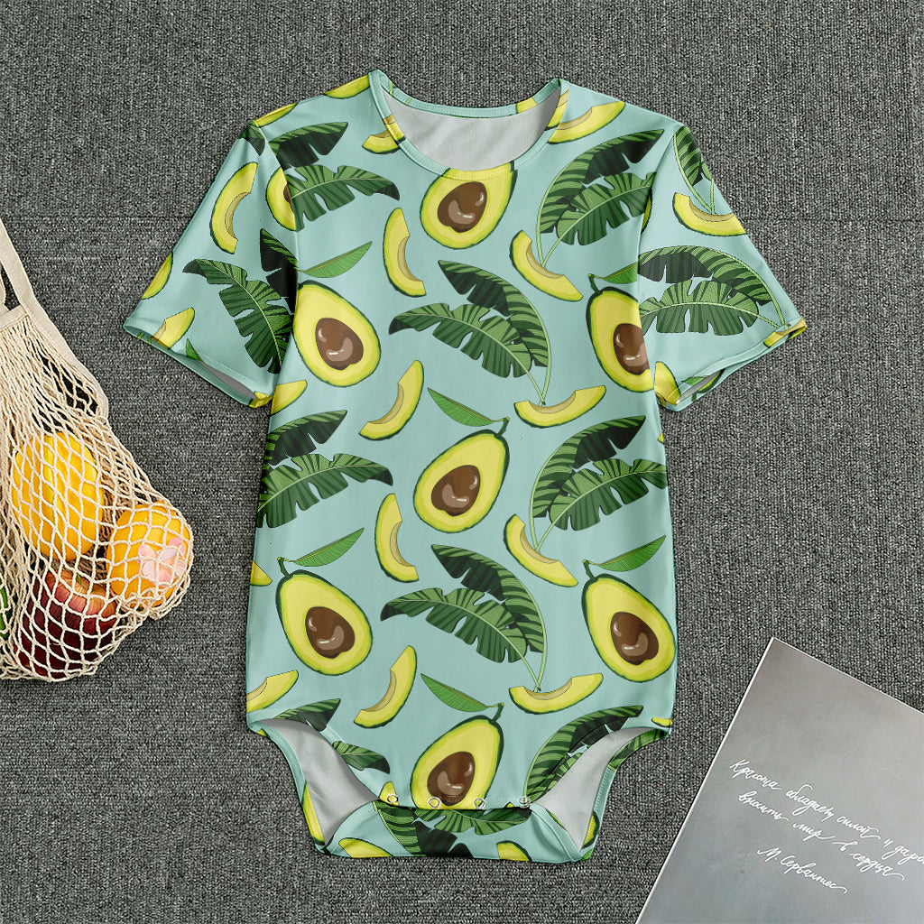 Banana Leaf Avocado Pattern Print Men's Bodysuit