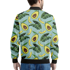 Banana Leaf Avocado Pattern Print Men's Bomber Jacket