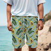 Banana Leaf Avocado Pattern Print Men's Cargo Shorts