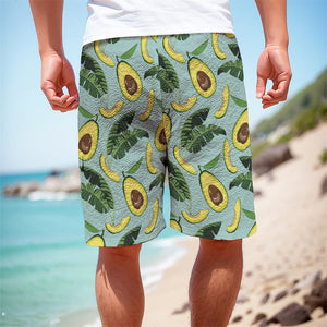 Banana Leaf Avocado Pattern Print Men's Cargo Shorts