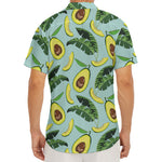 Banana Leaf Avocado Pattern Print Men's Deep V-Neck Shirt