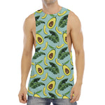 Banana Leaf Avocado Pattern Print Men's Muscle Tank Top