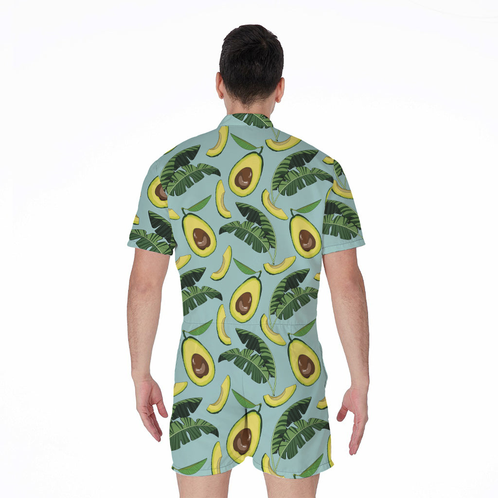 Banana Leaf Avocado Pattern Print Men's Rompers