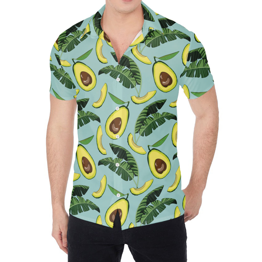 Banana Leaf Avocado Pattern Print Men's Shirt