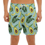 Banana Leaf Avocado Pattern Print Men's Split Running Shorts