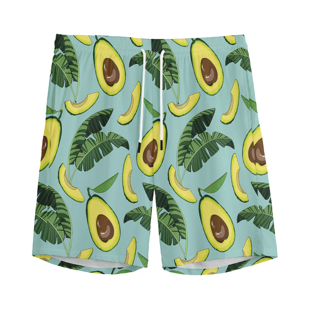 Banana Leaf Avocado Pattern Print Men's Sports Shorts