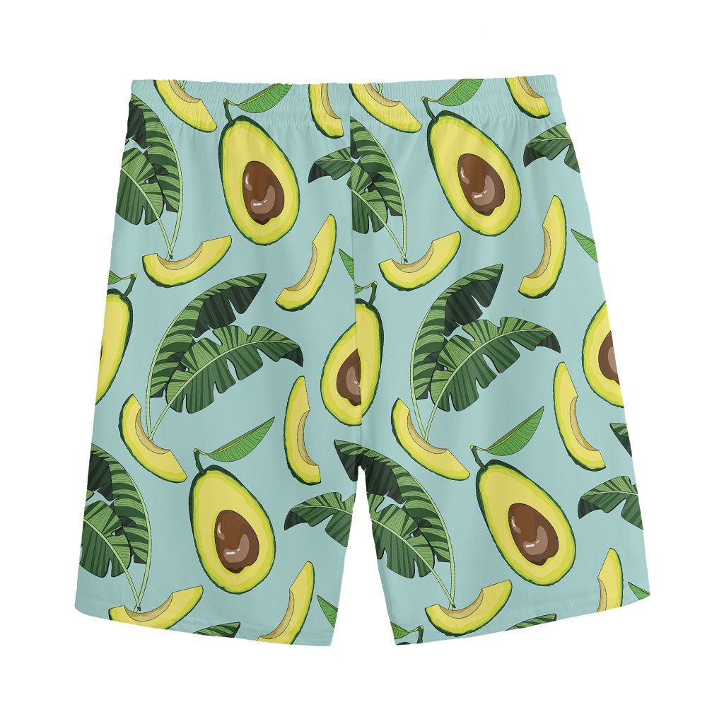 Banana Leaf Avocado Pattern Print Men's Sports Shorts