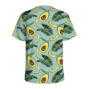 Banana Leaf Avocado Pattern Print Men's Sports T-Shirt