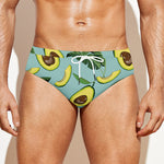 Banana Leaf Avocado Pattern Print Men's Swim Briefs