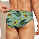 Banana Leaf Avocado Pattern Print Men's Swim Briefs