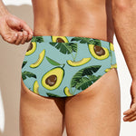 Banana Leaf Avocado Pattern Print Men's Swim Briefs
