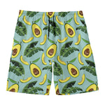 Banana Leaf Avocado Pattern Print Men's Swim Trunks