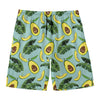 Banana Leaf Avocado Pattern Print Men's Swim Trunks