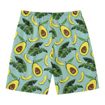 Banana Leaf Avocado Pattern Print Men's Swim Trunks