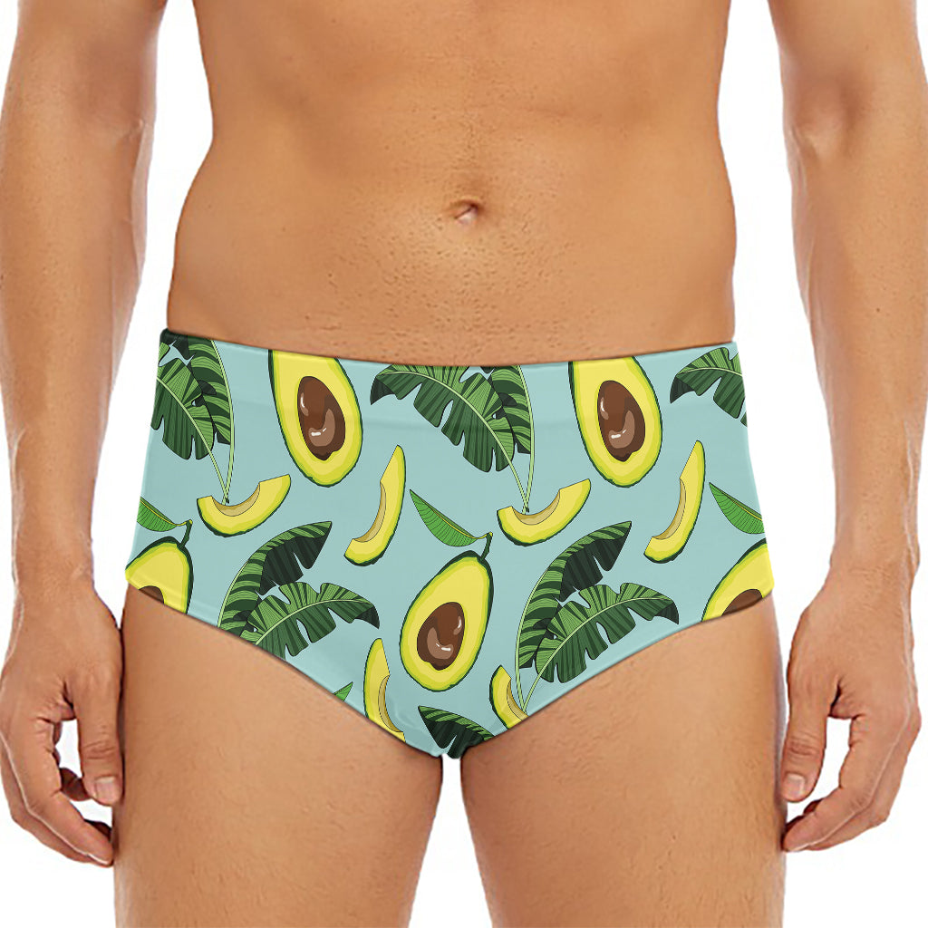Banana Leaf Avocado Pattern Print Men's Triangle Swim Briefs