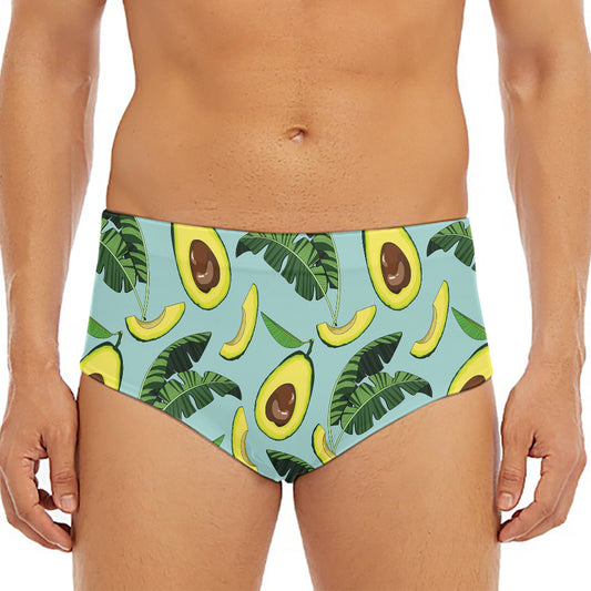 Banana Leaf Avocado Pattern Print Men's Triangle Swim Briefs