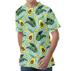 Banana Leaf Avocado Pattern Print Men's Velvet T-Shirt