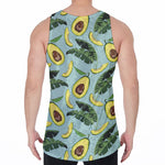 Banana Leaf Avocado Pattern Print Men's Velvet Tank Top