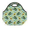 Banana Leaf Avocado Pattern Print Neoprene Lunch Bag