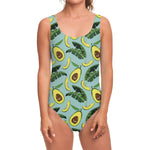 Banana Leaf Avocado Pattern Print One Piece Swimsuit