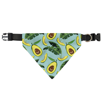 Banana Leaf Avocado Pattern Print Over The Collar Dog Bandana