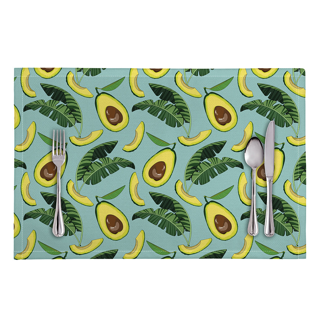Banana Leaf Avocado Pattern Print Placemat