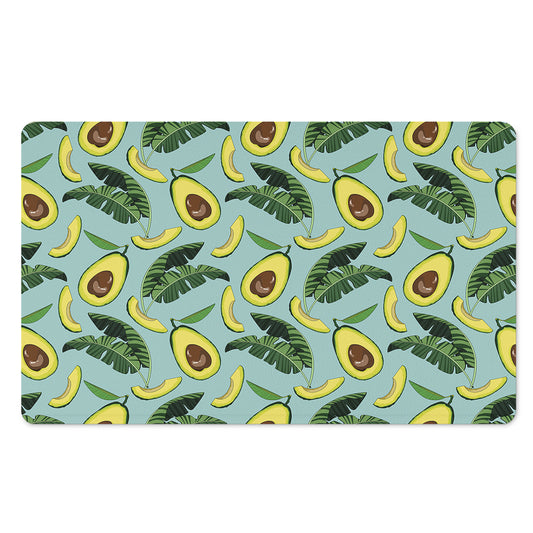 Banana Leaf Avocado Pattern Print Polyester Doormat
