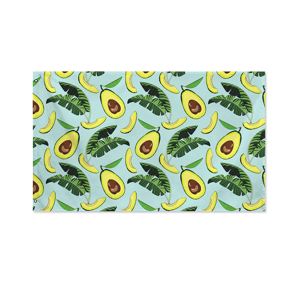 Banana Leaf Avocado Pattern Print Polyester Flag