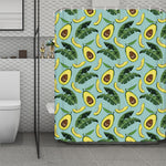 Banana Leaf Avocado Pattern Print Polyester Shower Curtain