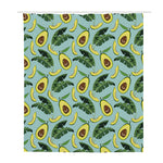 Banana Leaf Avocado Pattern Print Polyester Shower Curtain