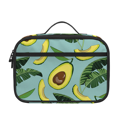 Banana Leaf Avocado Pattern Print Portable Lunch Bag