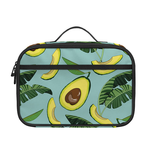 Banana Leaf Avocado Pattern Print Portable Lunch Bag