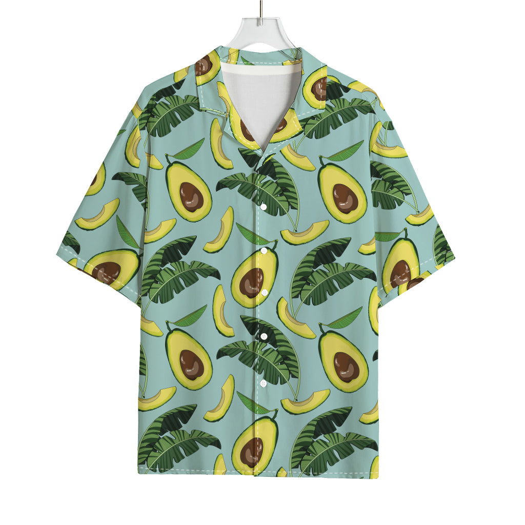 Banana Leaf Avocado Pattern Print Rayon Hawaiian Shirt