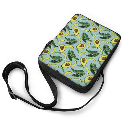 Banana Leaf Avocado Pattern Print Rectangular Crossbody Bag