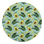 Banana Leaf Avocado Pattern Print Round Blanket