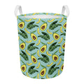 Banana Leaf Avocado Pattern Print Round Laundry Basket