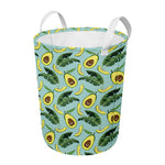 Banana Leaf Avocado Pattern Print Round Laundry Basket