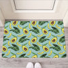 Banana Leaf Avocado Pattern Print Rubber Doormat