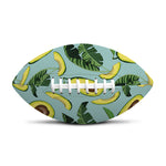 Banana Leaf Avocado Pattern Print Rugby Ball