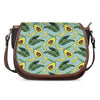 Banana Leaf Avocado Pattern Print Saddle Bag