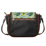 Banana Leaf Avocado Pattern Print Saddle Bag