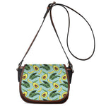 Banana Leaf Avocado Pattern Print Saddle Bag