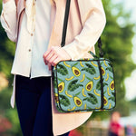 Banana Leaf Avocado Pattern Print Shoulder Strap Bible Bag