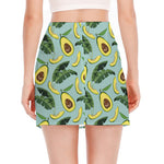 Banana Leaf Avocado Pattern Print Side Slit Mini Skirt