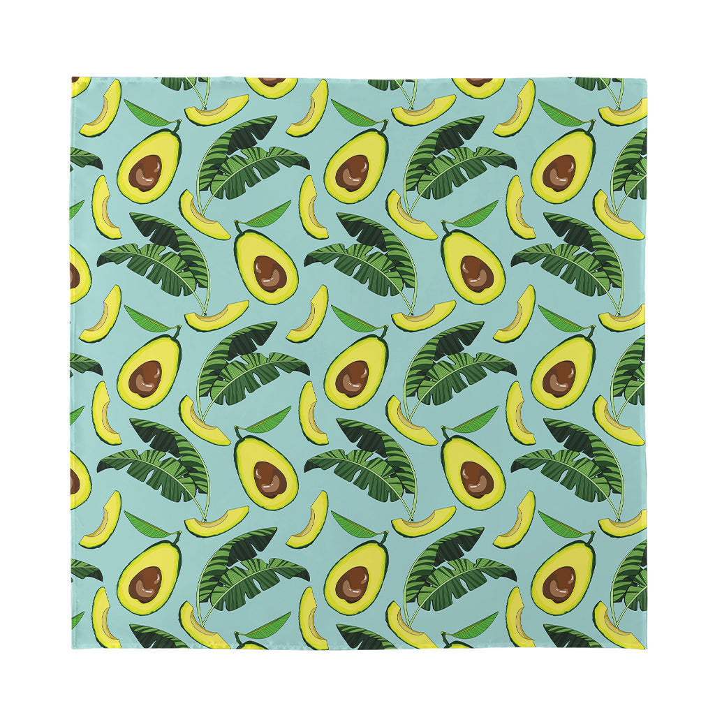 Banana Leaf Avocado Pattern Print Silk Bandana