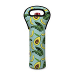 Banana Leaf Avocado Pattern Print Single Neoprene Wine Tote