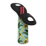 Banana Leaf Avocado Pattern Print Single Neoprene Wine Tote