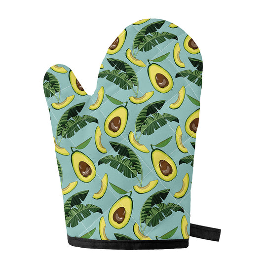 Banana Leaf Avocado Pattern Print Single Oven Mitt